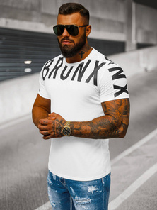 T-shirt Homme Blanc OZONEE O/8T1265/1