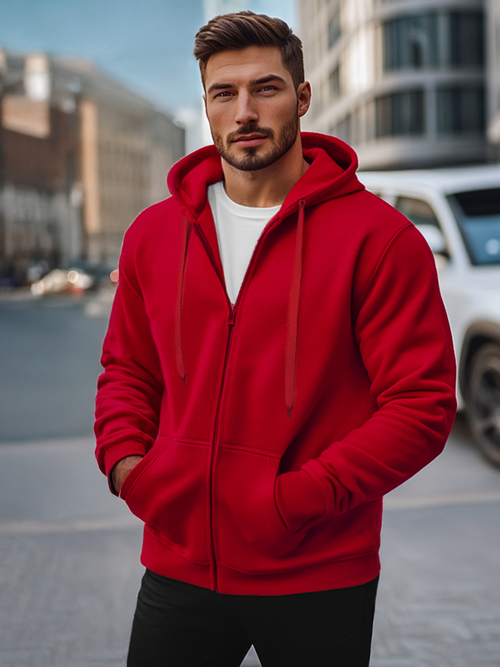 Sweatshirt Homme rouge foncé OZONEE JS/2008Z