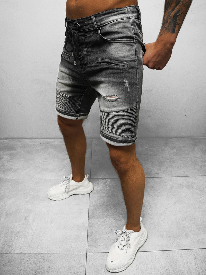 Shorts en Jean Homme Noir OZONEE NB/MP0033N/1