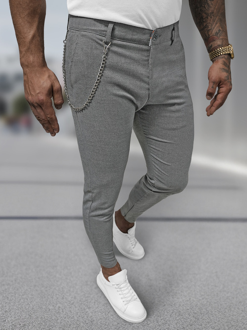 Pantalon chino homme gris foncé OZONEE DJ/3300