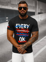 T-shirt Homme Noir OZONEE O/8T1266/3