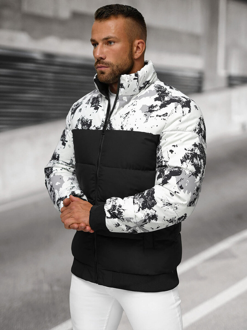 Veste D'hiver Blanc et Noir OZONEE JS/31M5030/392
