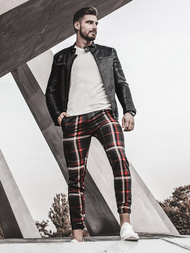 Pantalon Chino Homme bleu marine et rouge OZONEE DJ/5587