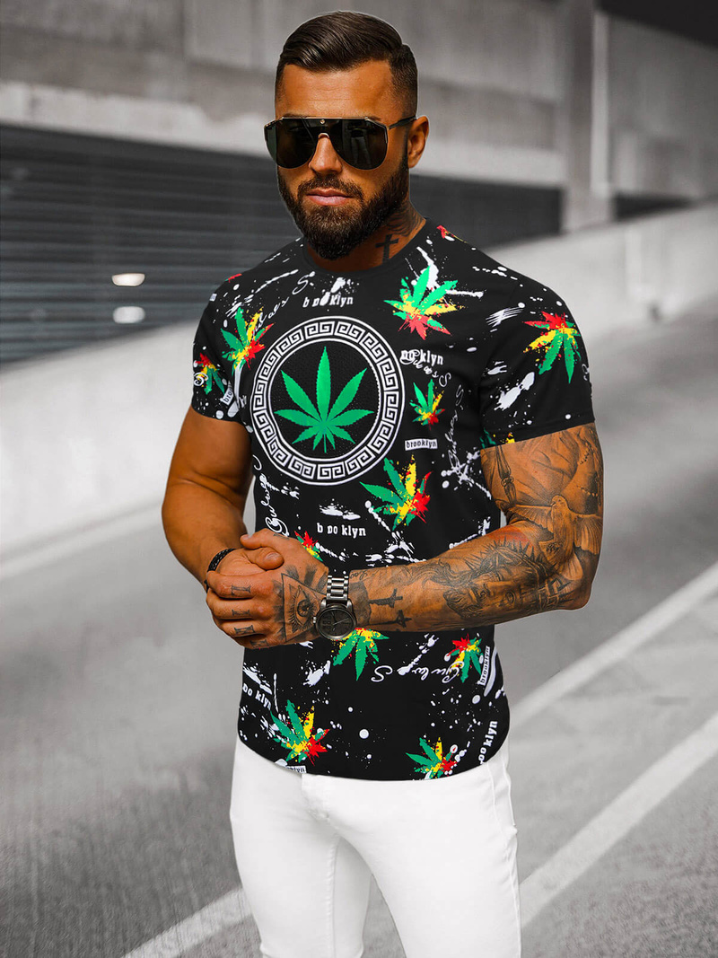 T-shirt Homme Noir OZONEE O/T131/3