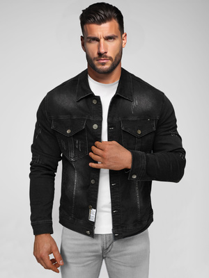 Veste en Jean Homme Noir OZONEE NB/MJ514NZ