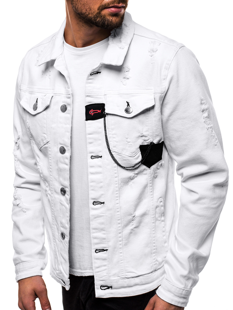 Veste en jean Homme Blanc OZONEE G/600
