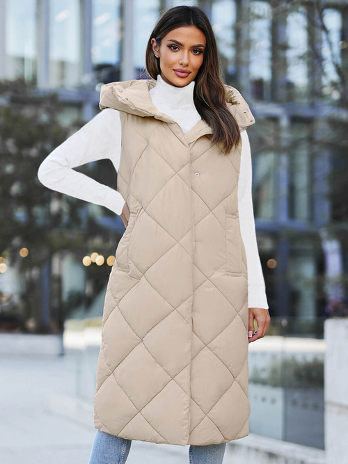 Gilet femme beige OZONEE JS/5M3165/62