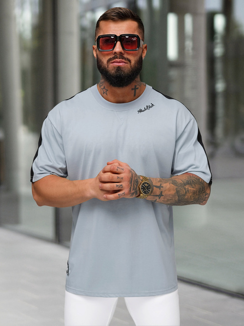 T-shirt Homme Bleu Clair OZONEE O/QQ1195