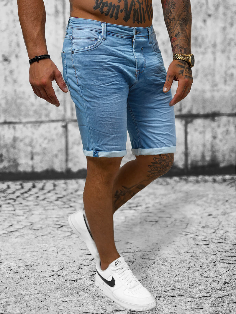 Shorts en Jean Homme Bleu Clair OZONEE O/19300