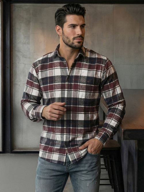 Chemise Homme Bordeaux OZONEE V/V174Z