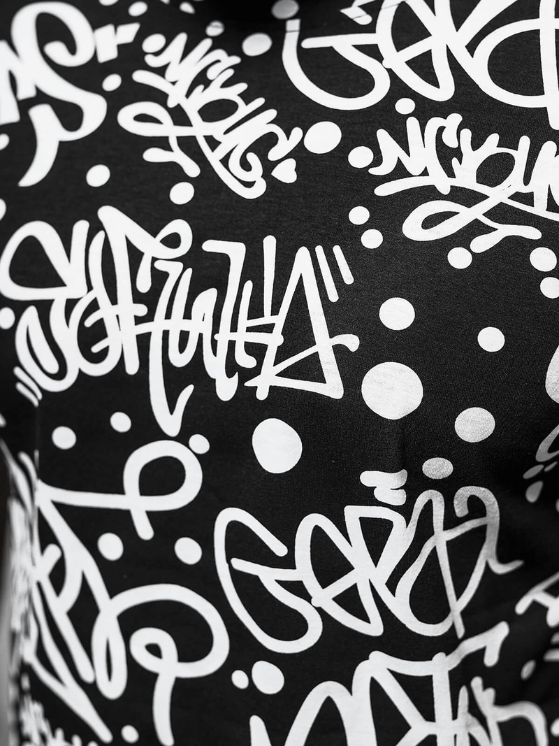 T-shirt Homme Noir OZONEE JS/8T1216/3