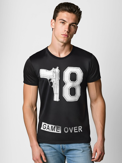 T-shirt Homme Noir OZONEE O/T123/3Z
