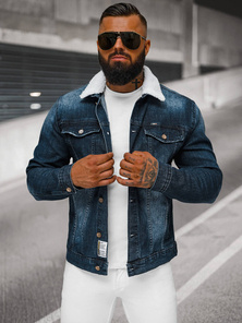 Veste en Jean Homme Bleu Foncé OZONEE NB/MJ516BSZ