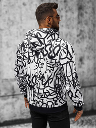 Sweatshirt à capuche homme blanc OZONEE JS/8B1151/1