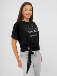 T-shirt femme noir OZONEE JS/RJ77247