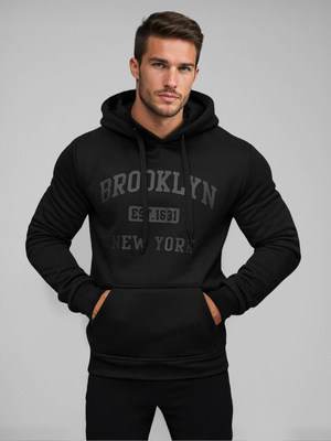 Sweatshirt à capuche homme noir OZONEE JS/8B1350/3Z