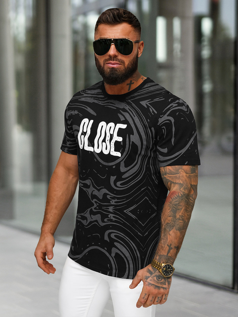 T-shirt Homme Noir OZONEE O/MPO3470