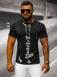 T-shirt Homme Noir OZONEE O/8T1259/3