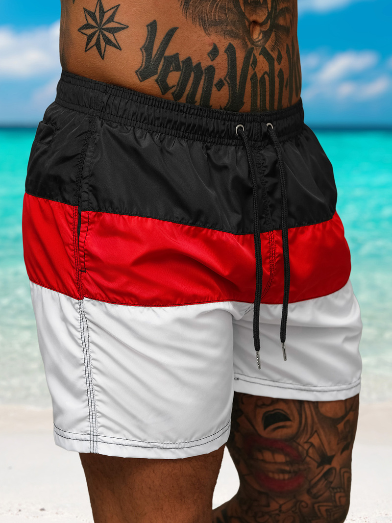 Short de bain homme noir/blanc OZONEE JS/17K567/3