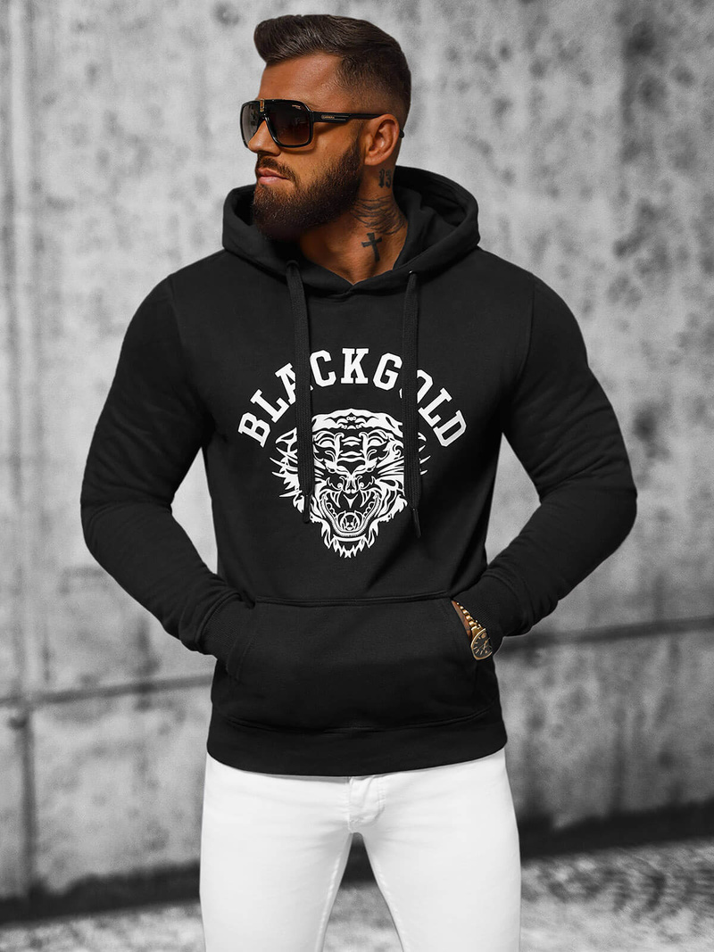 Sweatshirt Homme Noir OZONEE NB/MF2007