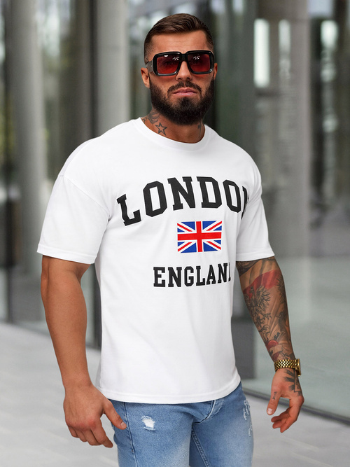 T-shirt Homme Blanc OZONEE JS/8B1373/1