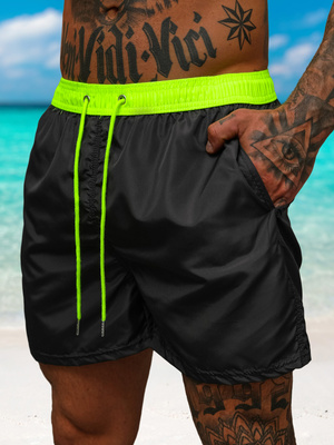 Short de bain homme noir/jaune OZONEE JS/17K561/5