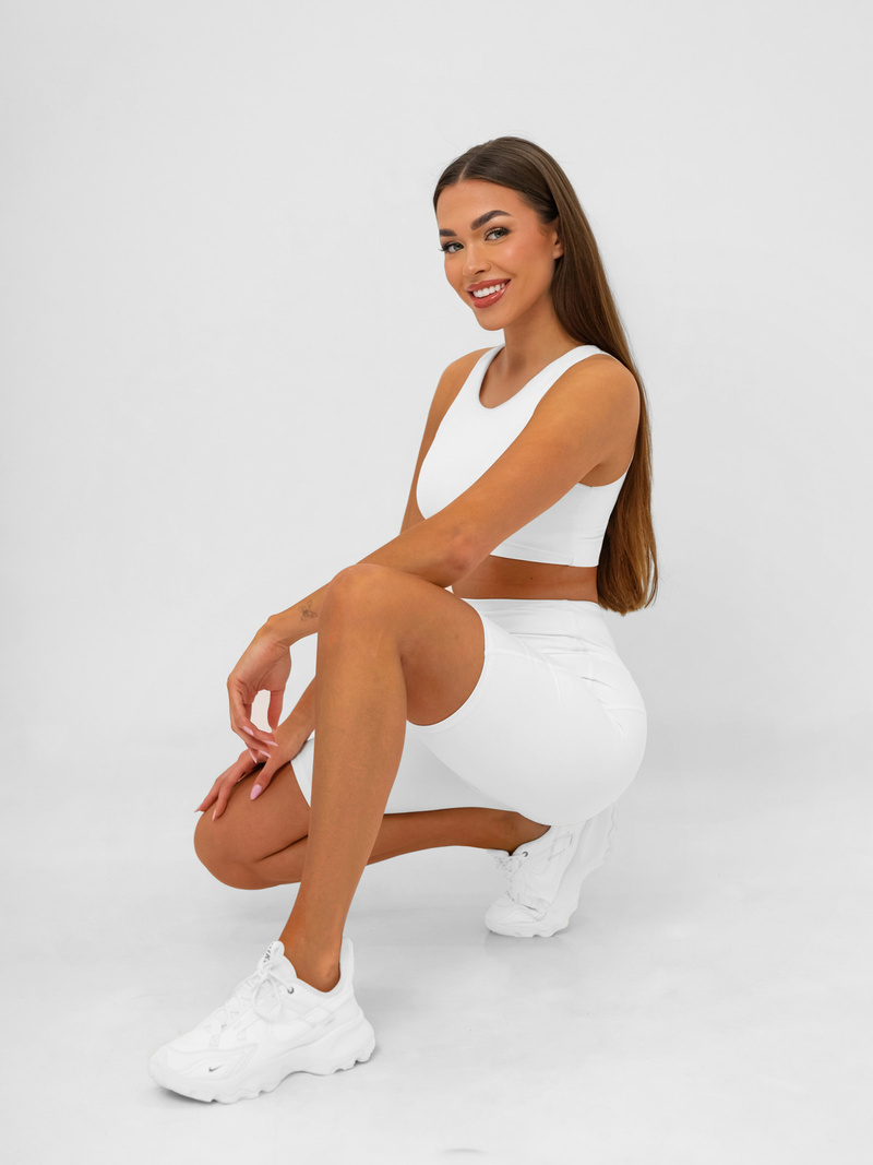 Legging court femme blanc OZONEE JS/17K583/1