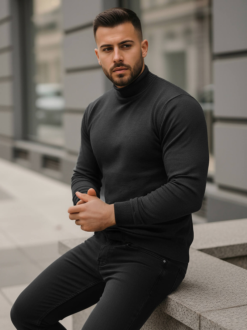 Pullover Homme Gris Foncé OZONEE V/V24503