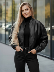 Veste en cuir femme noir OZONEE JS/11Z8281