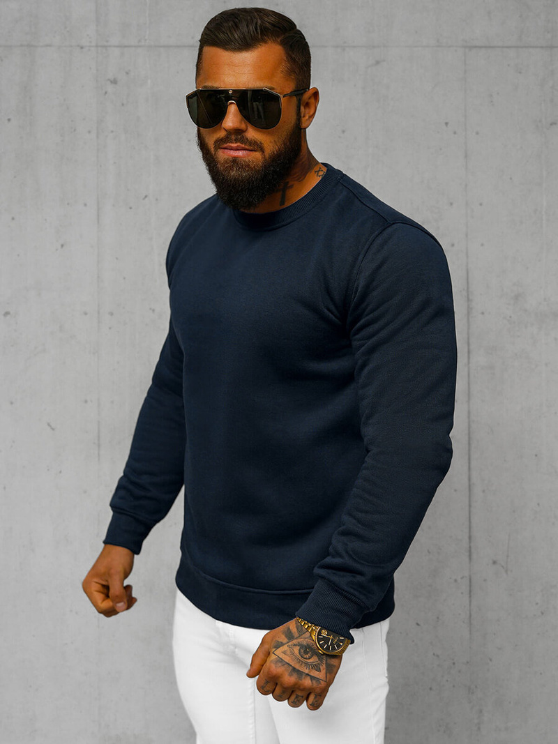 Sweatshirt Homme Bleu Foncé OZONEE JS/2001-10Z