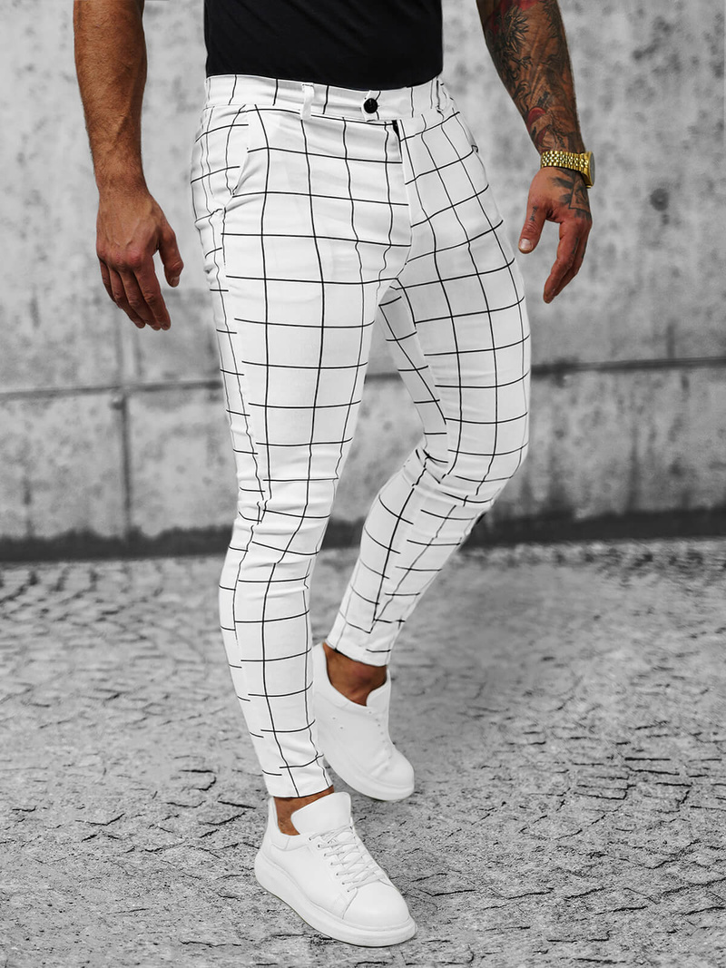 Pantalon Chino Homme Blanc OZONEE O/P4009
