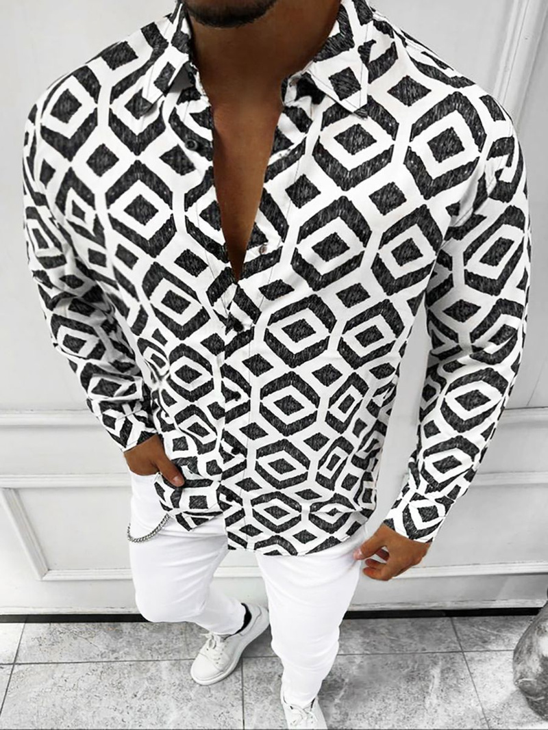 Chemise Homme Noir et blanc OZONEE E/9000/4