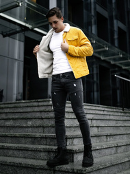 Veste en jean Homme Jaune OZONEE JB/JP1179/4Z