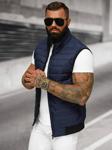 Veste Sans Manches Homme Bleu Foncé OZONEE JS/MY77Z