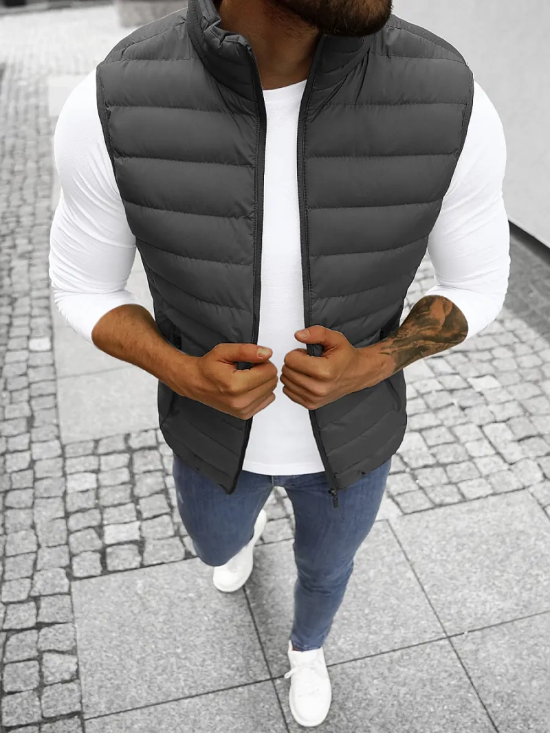 Veste Sans Manches Homme Gris Foncé OZONEE JS/M711/105