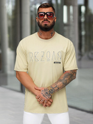 T-shirt Homme Beige OZONEE O/QQ1185