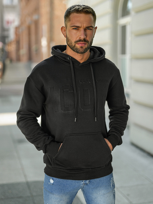 Sweatshirt à capuche homme noir OZONEE JS/8B1773/3