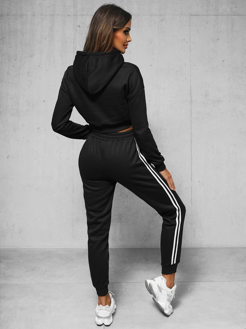 Ensemble de survêtement deux pièces noir OZONEE JS/8C67/3