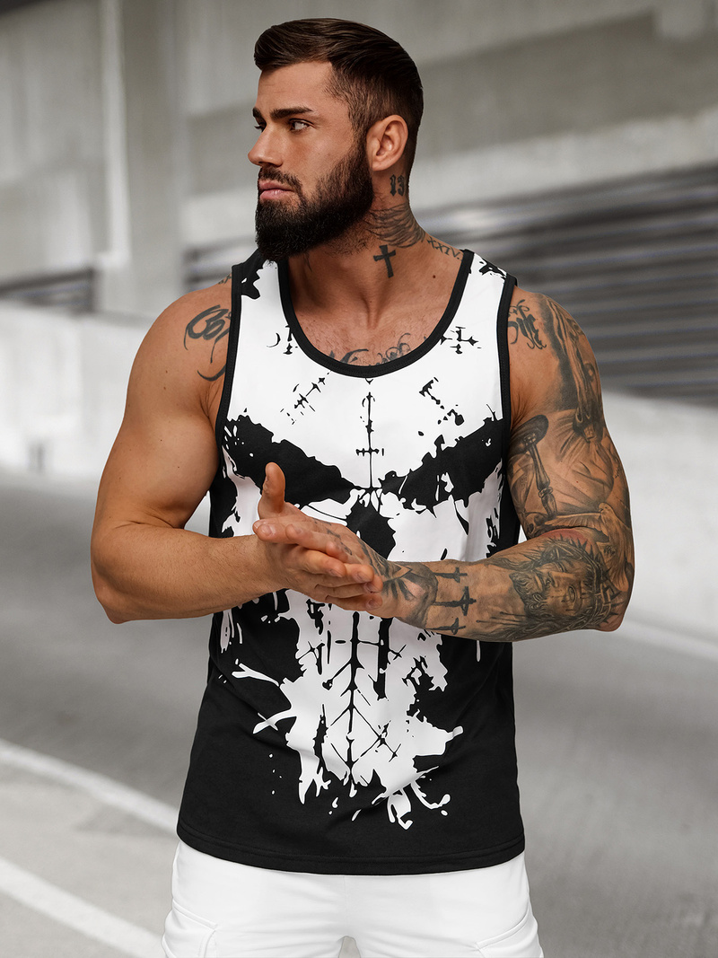 T-shirt Homme Noir OZONEE JS/8B1708/3Z