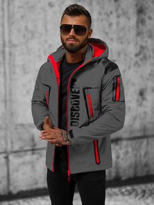 Veste Softshell Homme Gris et Rougeé OZONEE JS/HH025/2BZ