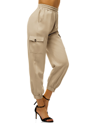 Pantalon jogger femme Beige foncé OZONEE O/HM003