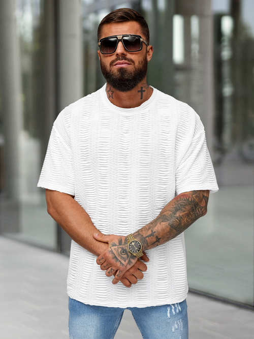 T-shirt Homme Blanc OZONEE O/B1149
