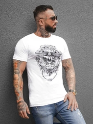 T-Shirt Homme Blanc OZONEE O/BL2262Z