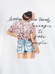 T-shirt femme blanc OZONEE JS/95T2573/1