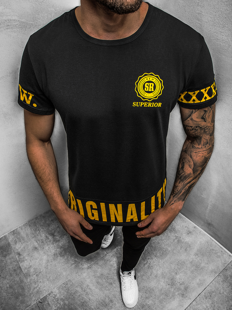 T-Shirt Homme Noir OZONEE JS/SS11095