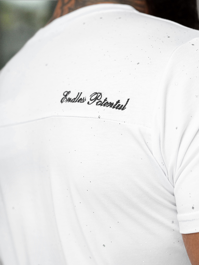 T-shirt Homme Blanc OZONEE O/QQ1387