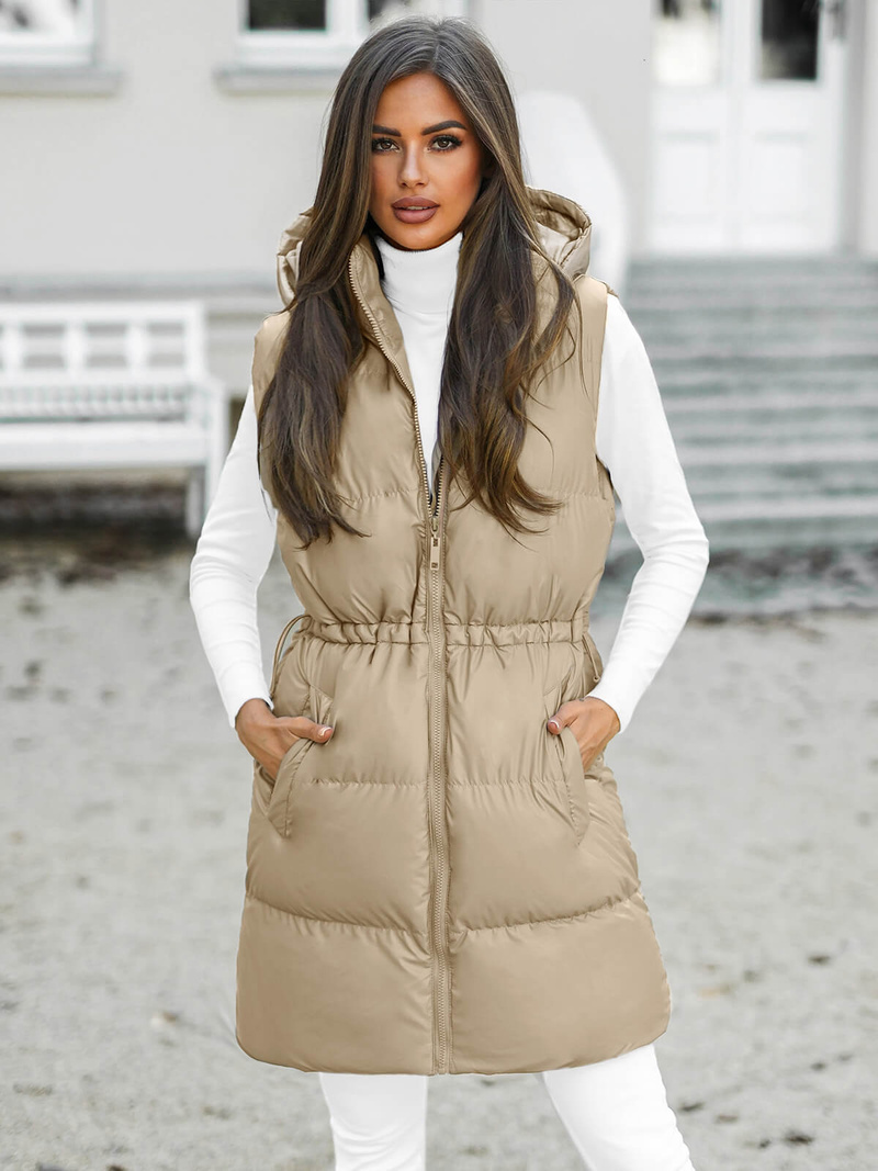 Gilet femme beige OZONEE JS/5M3186/62Z