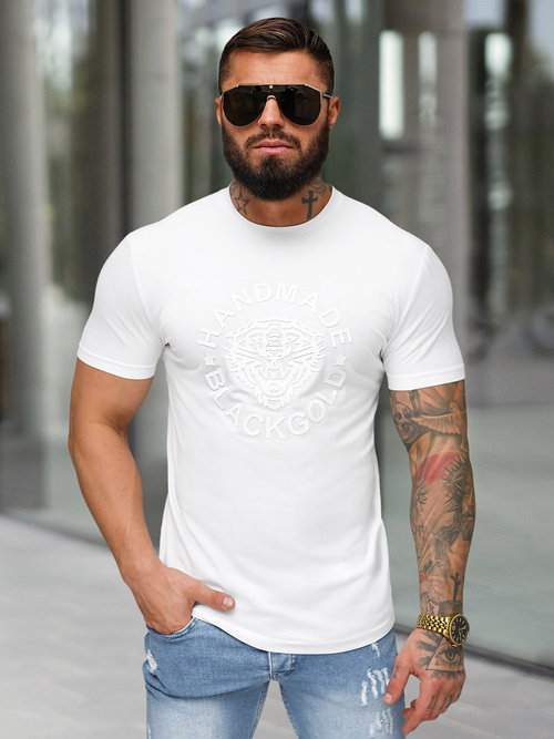 T-shirt Homme Blanc OZONEE NB/MT3019/02