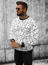 Sweatshirt Homme Blanc OZONEE JS/8B1136/1