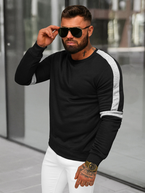Sweatshirt Homme Noir OZONEE JS/8B1322/3